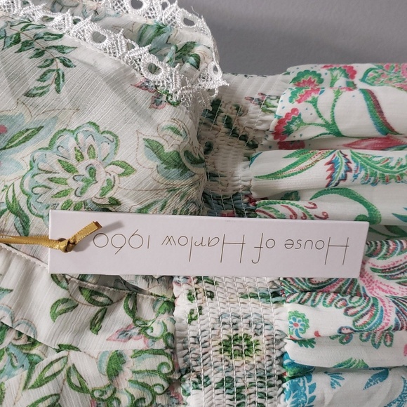 House of Harlow 1960 NWT Floral Tiered Chiffon Maxi Dress, XS - Picture 4 of 10